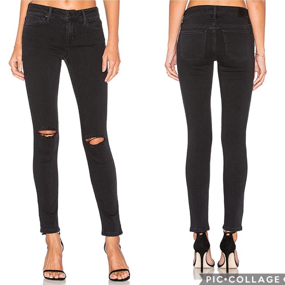 Joe’s Jeans Vixen Ankle in Distressed Faded Black